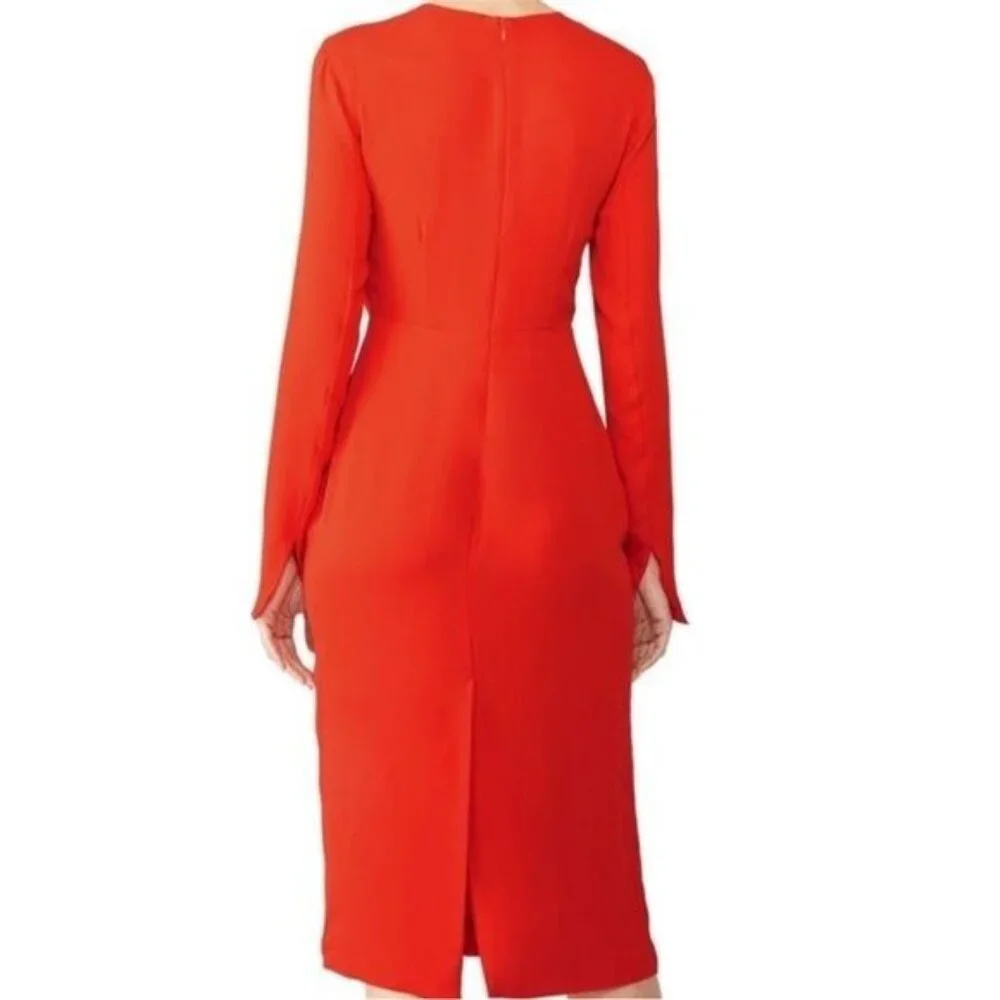 Fame and Partners Peridot Midi Dress long sleeve Size 8